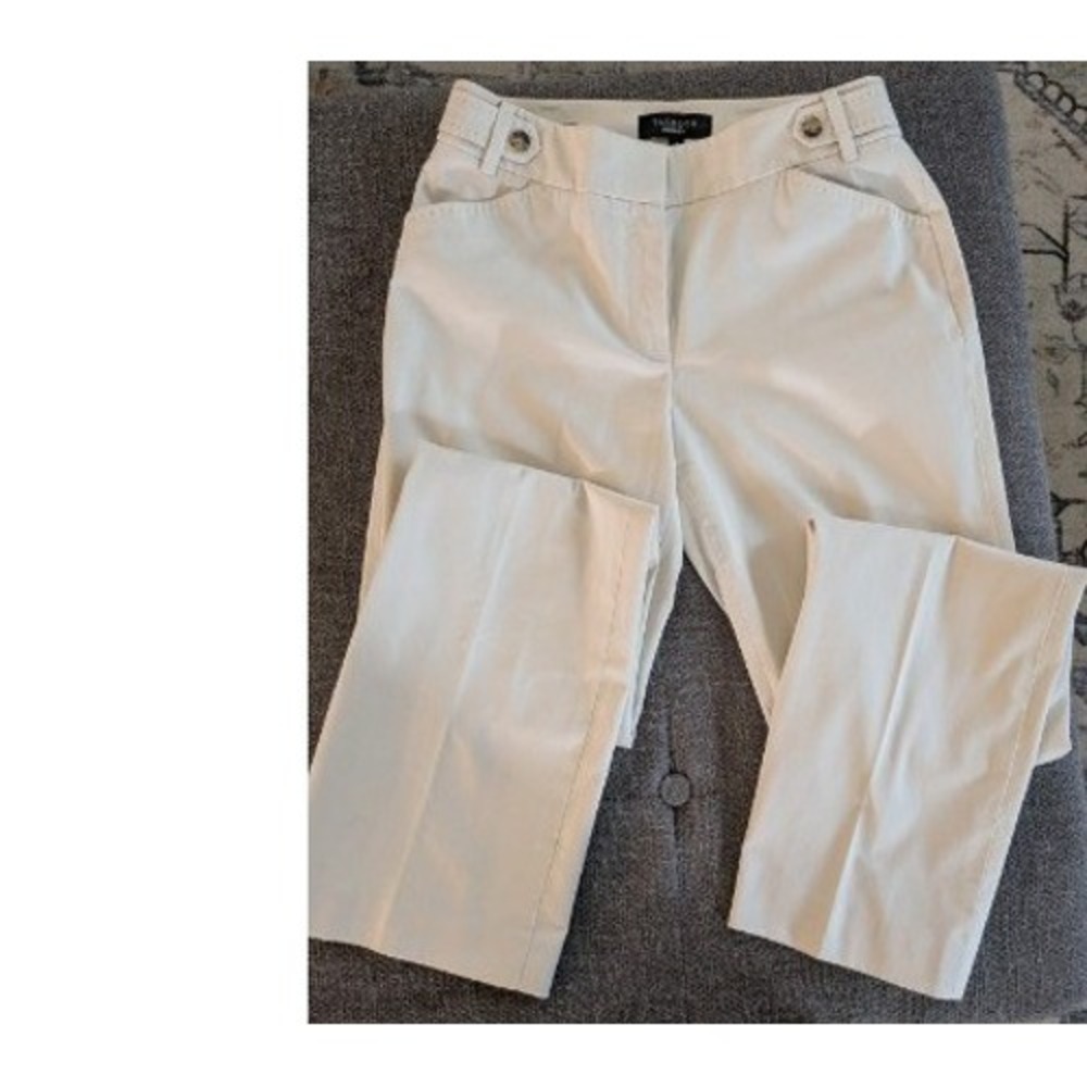 Talbots Cream Women's Trouser Dress Pants Size 2‎ Accent Buttons